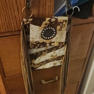 Stylish Brown and Tan Fringe Bag